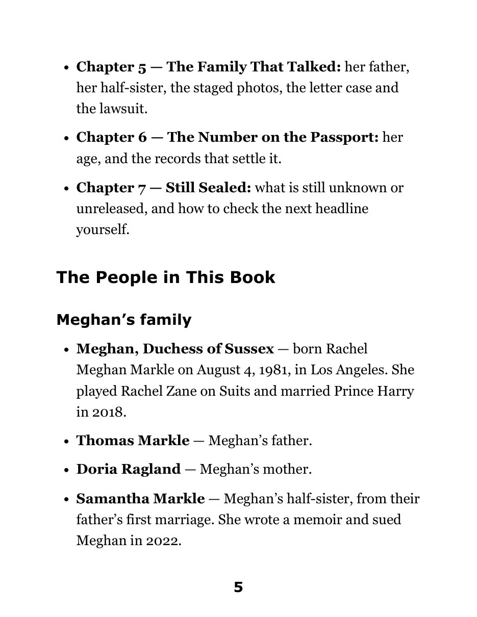 The cast of people in the book